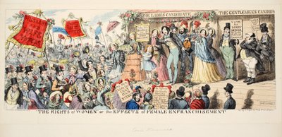 I diritti delle donne, o gli effetti del suffragio femminile, pub. 1853 da George Cruikshank